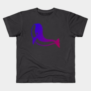 Whale Gradient blue and pink Kids T-Shirt